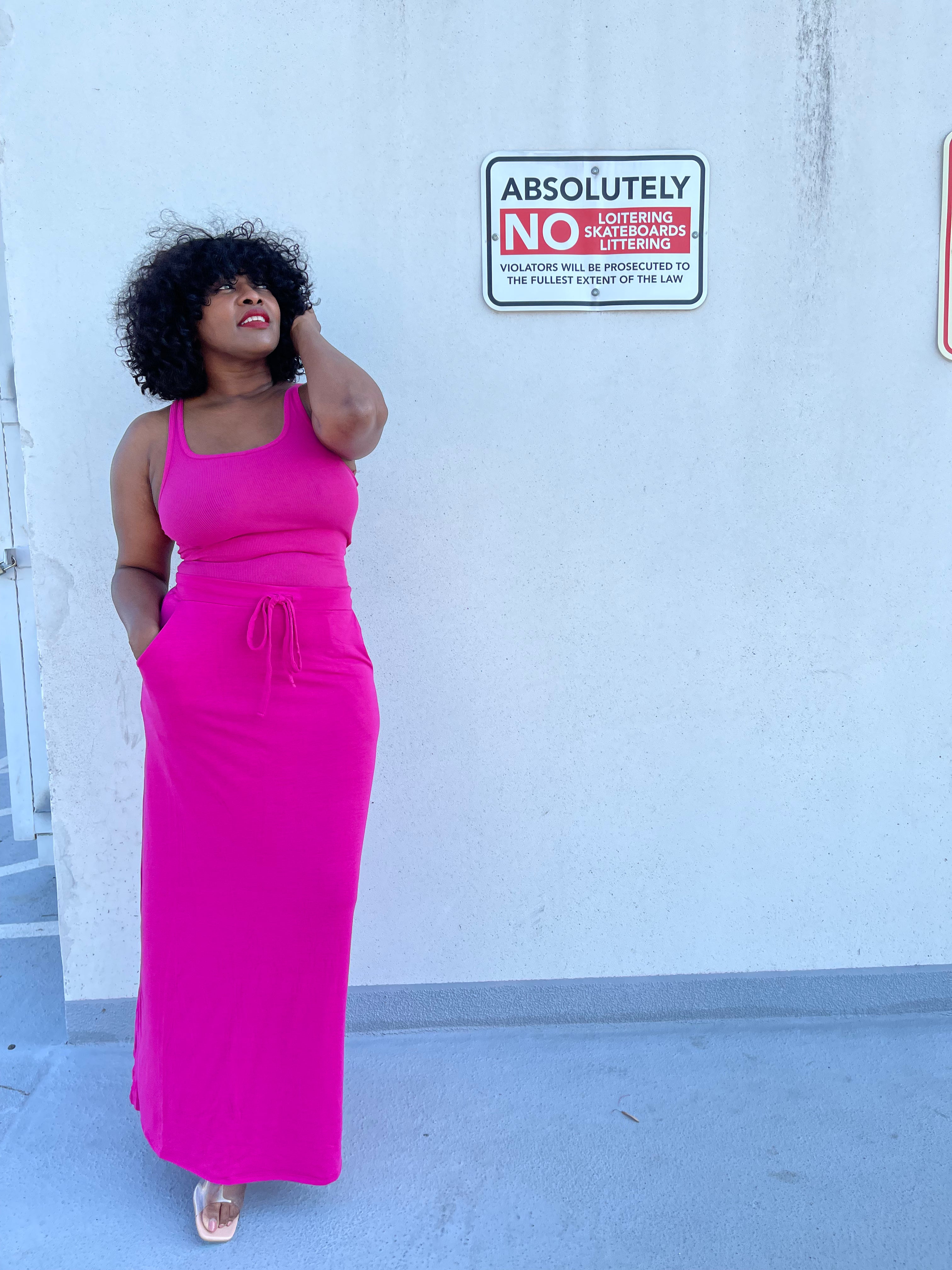 Magenta store maxi skirt